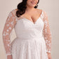 Lace Ball Gown Wedding Dress with Sweetheart Neckline and Long Sleeves