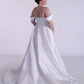 A-line Satin And Lace Wedding Dress
