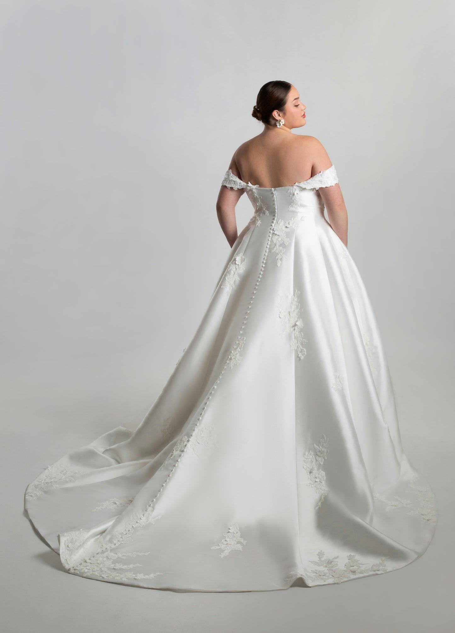 Drop shoulder bodice with full circular skirt