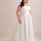 Mikado A-Line Ball Gown Wedding Dress with Square Neckline and Straps