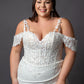 Crepe and Lace wedding dress with cap sleeves