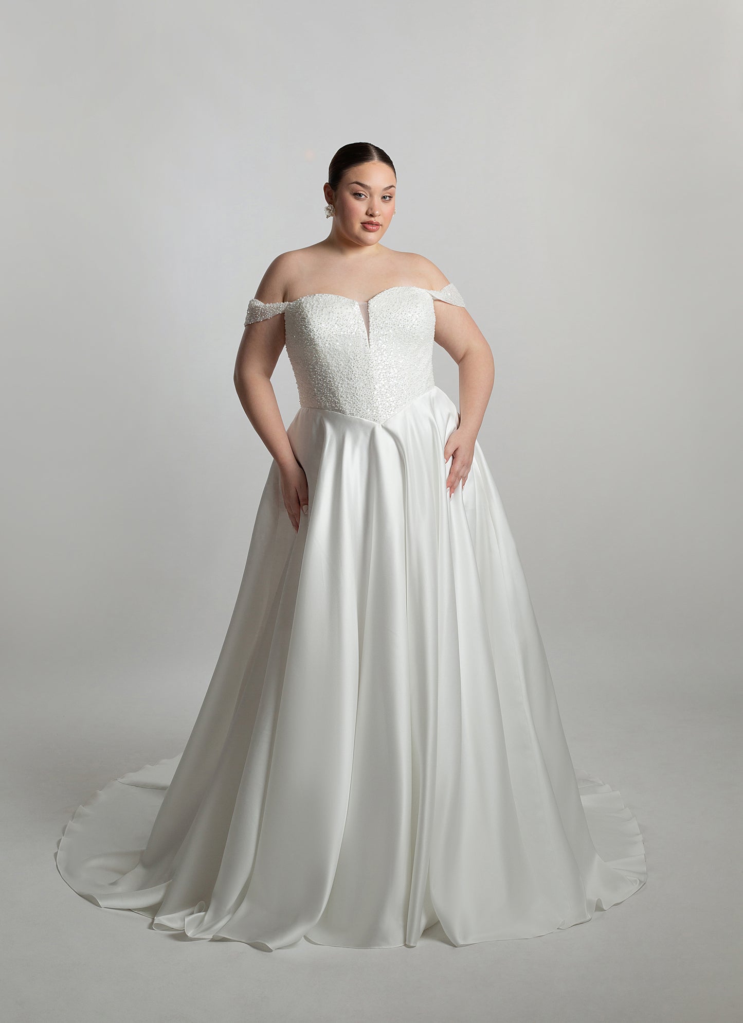 Fully structured bodice paired with ballgown skirt