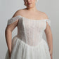 Soft scoop boned bodice with drop shoulder straps,ballgown skirt