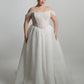 Soft scoop boned bodice with drop shoulder straps,ballgown skirt