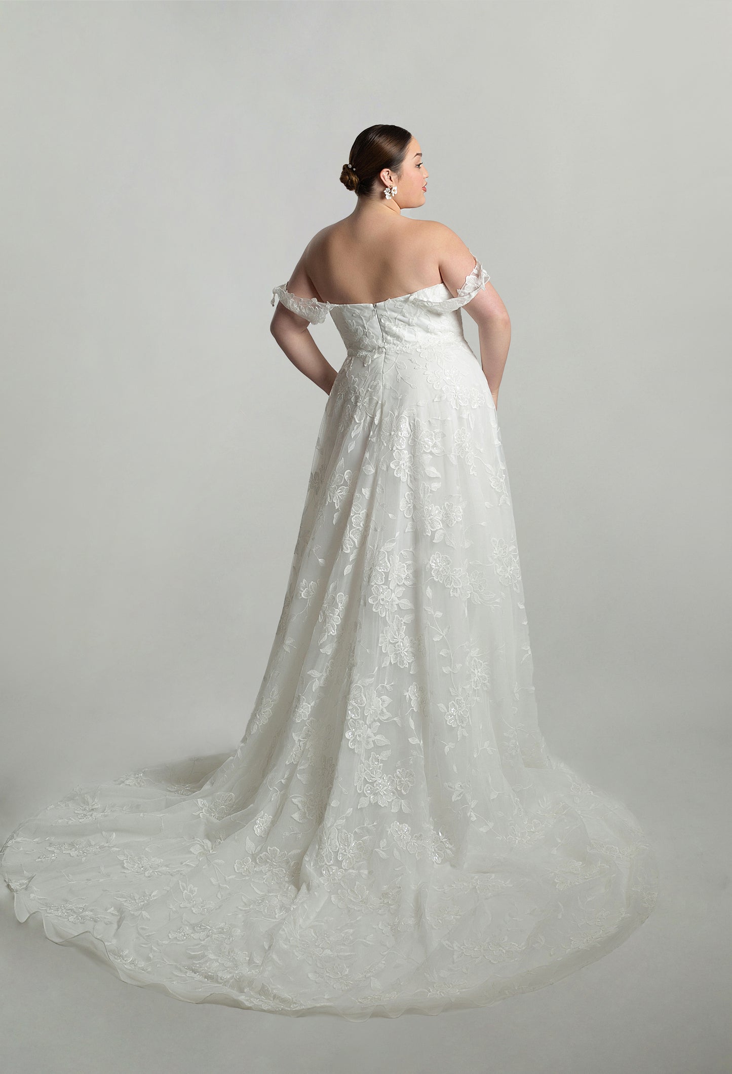 A-line Lace dress with sweetheart neckline delicate drop shoulder  straps