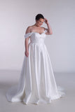 A-line Satin And Lace Wedding Dress