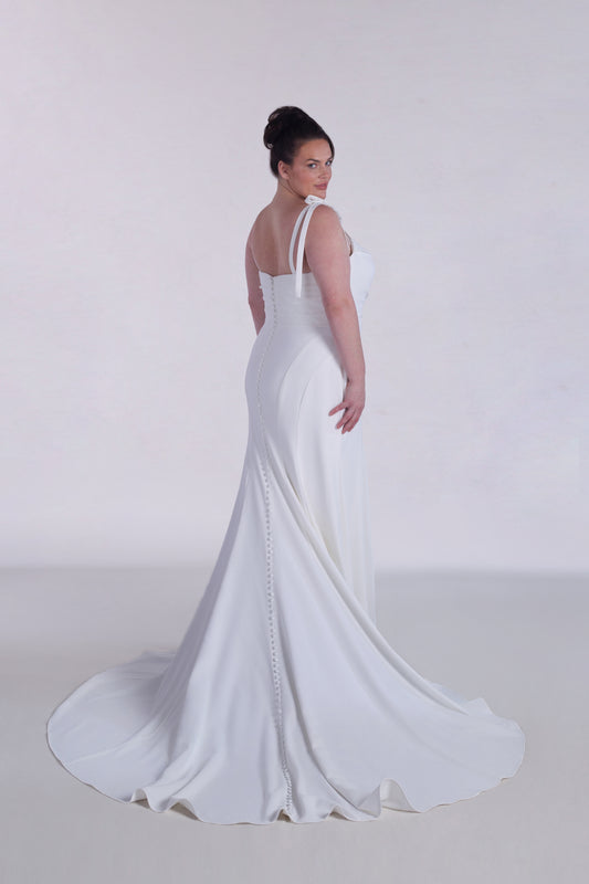 Trumpet Crepe Wedding Dress