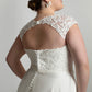 Lace bodice with keyhole back detail, full circular skirt