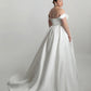 Soft scoop bodice with drop shoulder straps ballgown skirt