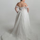 Soft scoop boned bodice with drop shoulder straps,ballgown skirt