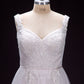 Lace and Tulle A-Line Wedding Gown with Sweetheart Neckline and Straps