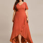 Plus Size Elegant Lotus Sleeves Chiffon Bridesmaid Dress