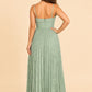 Plus Size Strapless Floral Burnout A-Line Bridesmaid Dress with Pleated Skirt