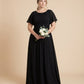 Petaline Plus Size Chiffon A-Line Bridesmaid Gown with Short Flutter Sleeves N0326