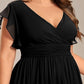 Plus Size Chiffon Pleated A-Line Back Cutout Bridesmaid Dress