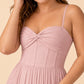 Ruched Satin Bridesmaid Dress with Open Back and Side Slit