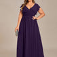 Plus Size Chiffon Pleated A-Line Back Cutout Bridesmaid Dress