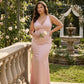 Silvarelle Elegant Stretch Satin Plus Size Bridesmaid Dress with Lace Trim for Weddings - N0359