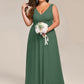 Plus Size Strapless V-Neck A-Line Lace-Up Bridesmaid Dress