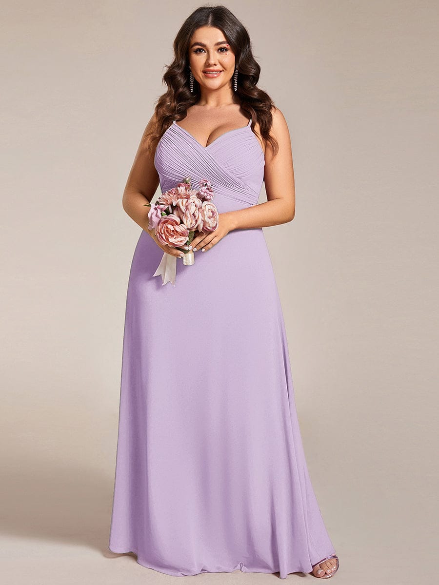 Plus Size Draped Back Criss-Cross Chiffon A-Line Bridesmaid Dress