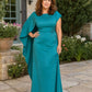 Plus Size Mother of the Bride Dress with Asymmetrical Cape and Embroidery