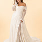 Elegant Long Sleeve Evening Gown Off Shoulder Ruched Design A Line Silhouette with Train