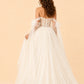 Plus Size Bridal Gown Off Shoulder with Removable Skirt Romantic Bow Detail