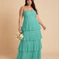Chantarae Plus Size Off The Shoulder Mesh Bridesmaid Dress Leg Slit Curvy Friendly Sheath Gown For Wedding Party -N0370