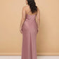Silvarelle Elegant Stretch Satin Plus Size Bridesmaid Dress with Lace Trim for Weddings - N0359