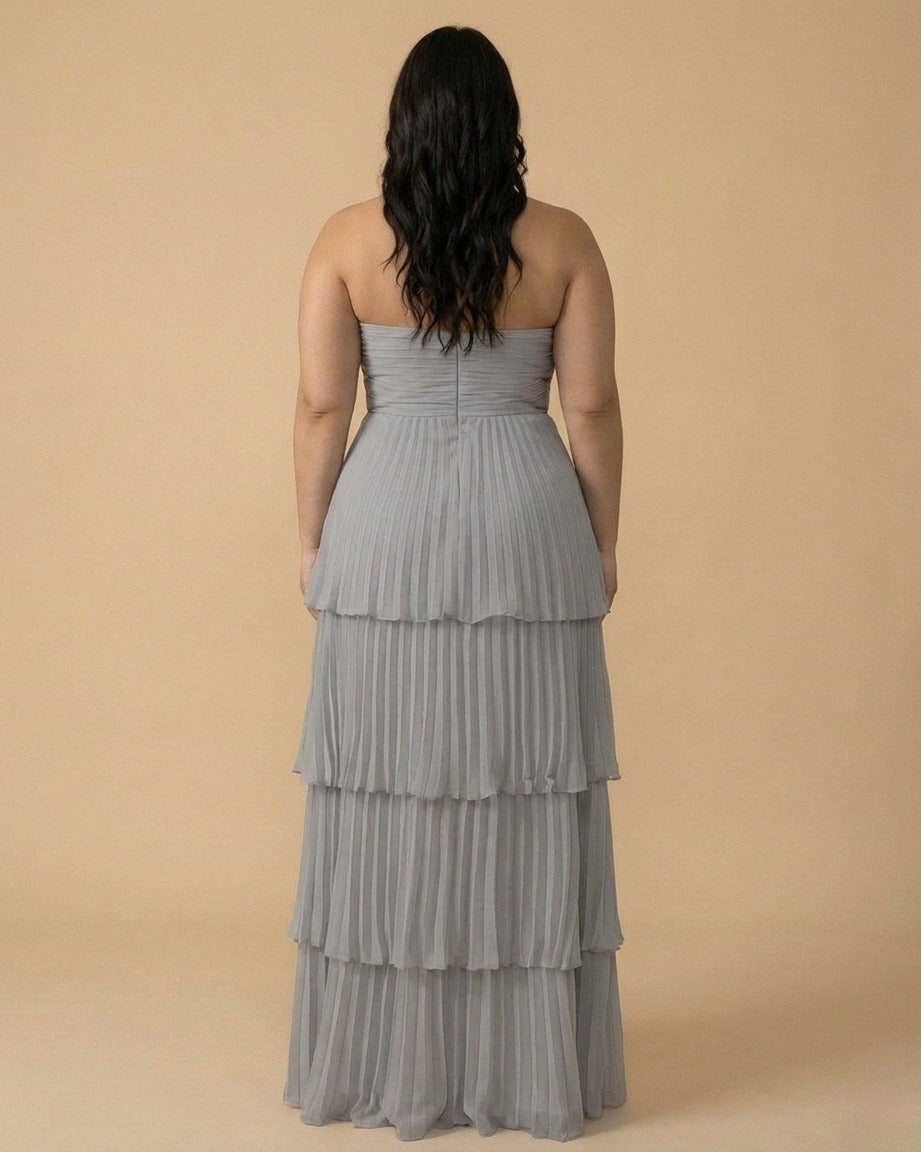Chantarae Plus Size Elegant Chiffon Bridesmaid Dress with Flowing Silhouette for Wedding -N0371