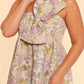 Plus Size Floral Jacquard A-Line Bridesmaid Dress with Bow Front and Pockets
