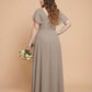 Avenleigh Plus Size Classic A-Line Chiffon Bridesmaid Dress Floor Length for Wedding - N0329