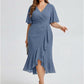 Plus Size Printed Mermaid Chiffon Wedding Guest Dress