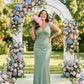 Silvarelle Modern Plus Size Sheath Bridesmaid Dress in Stretch Satin for Formal Wedding -N0357