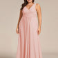 Plus Size Strapless V-Neck A-Line Lace-Up Bridesmaid Dress