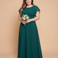 Avenleigh Graceful Plus Size Chiffon A-Line Bridesmaid Gown with Flowing Skirt - N0332