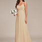 Plus Size Draped Back Criss-Cross Chiffon A-Line Bridesmaid Dress