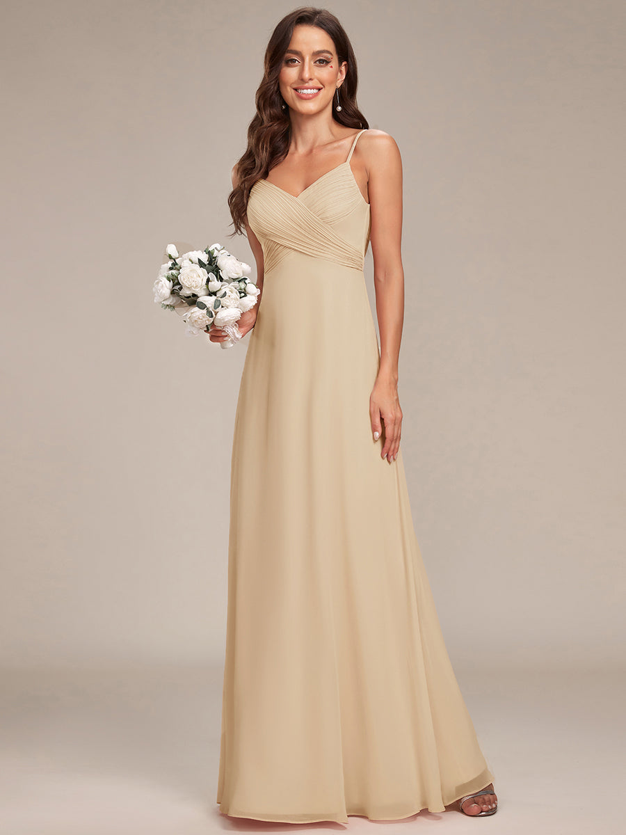 Plus Size Draped Back Criss-Cross Chiffon A-Line Bridesmaid Dress