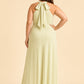 Elegant Plus Size Halter Neck Stretch Satin Bridesmaid Dress