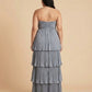 Chantarae Plus Size Romantic A-Line Ruffled Satin Bridesmaid Dress for Wedding Occasions -N0379