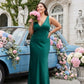 Silvarelle Romantic Plus Size Sheath Satin Bridesmaid Dress with Smooth Finish for Wedding - N0358