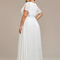 Plus Size Pleated Tie-Waist Chiffon Bridesmaid Dress