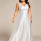Plus Size Satin Maxi Formal Dress with Pockets