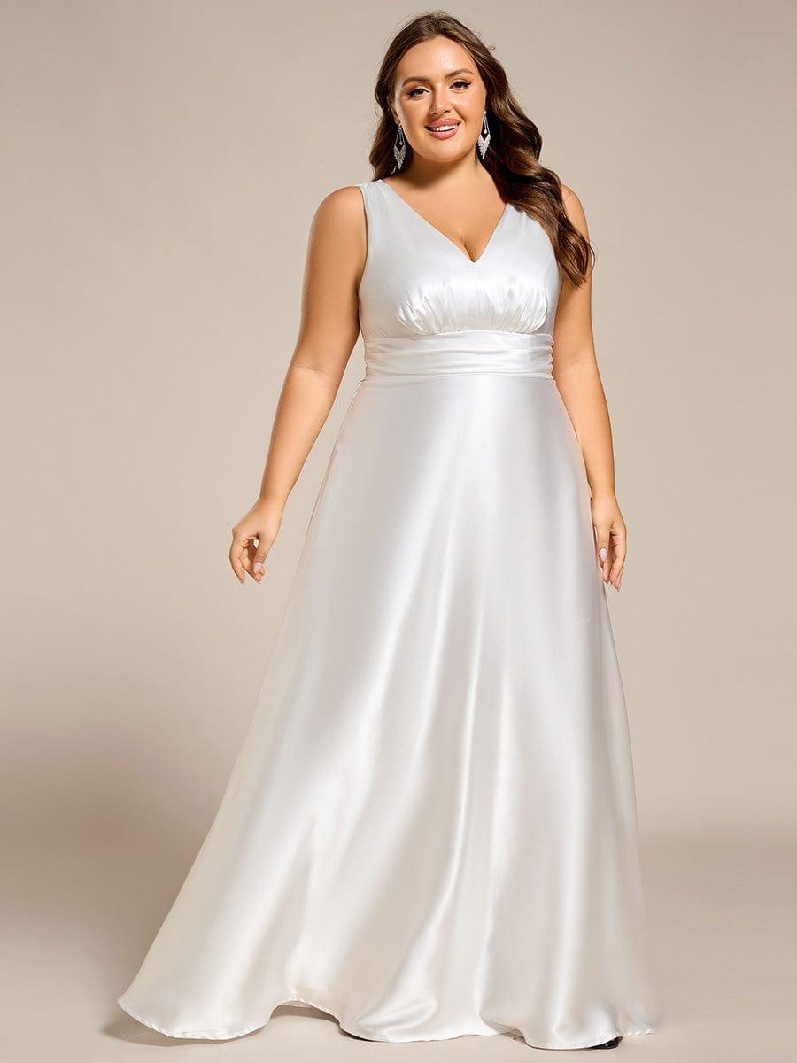Plus Size Satin Maxi Formal Dress with Pockets