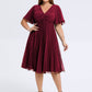 Plus Size Pleated Chiffon Wedding Guest Dress