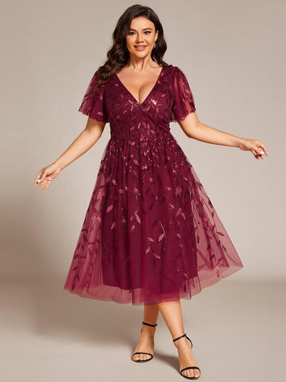 Plus Size Sparkly Midi Cocktail Dress