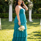 Chantarae Plus Size Off The Shoulder Mesh Bridesmaid Dress Leg Slit Curvy Friendly Sheath Gown For Wedding Party -N0370