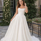 Romantic Timeless Plus Size Bridal Gown with Ruched Bodice and Basque Waistline