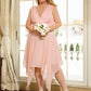 Plus Size Double V Neck Ruched-Waist Midi Chiffon Bridesmaid Dress