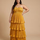 Chantarae Plus Size A Line Satin Strapless Evening Gown for Curvy Bridesmaid Wedding Prom Formal Partyn -N0385